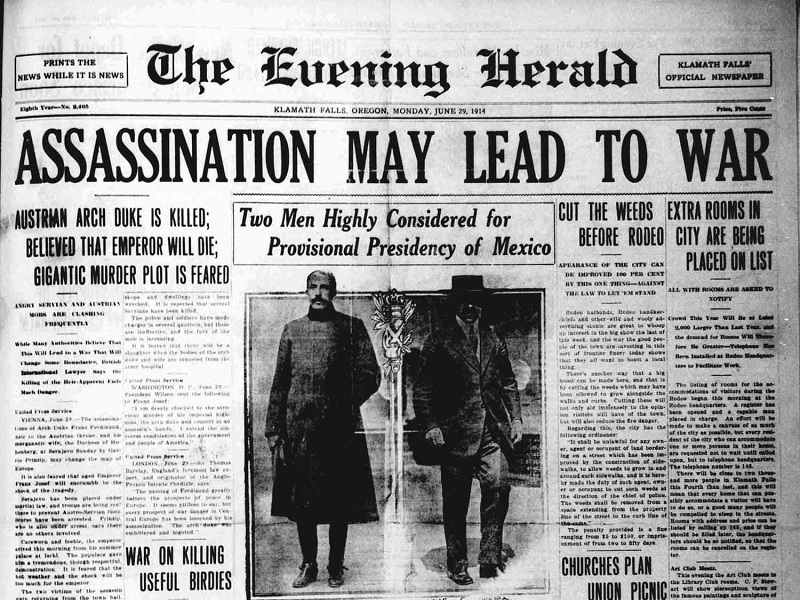 June edition of the Evening Herald, 
प्रथम विश्व युद्ध का इतिहास [History of World War I]