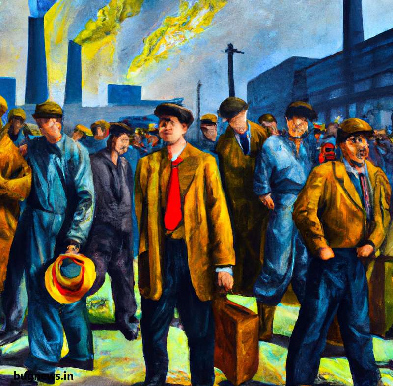 Industrial Revolution
labor protest in London
oil painting